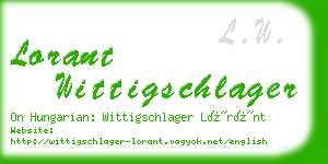 lorant wittigschlager business card